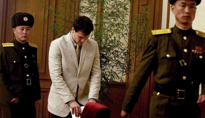 2016年被朝鲜政府逮捕的美国人otto frederick warmbier