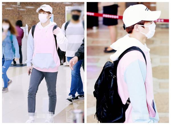 EXO-CBX现身机场飞日本 伯贤黑衣风度翩翩chen低头玩手机【组图】