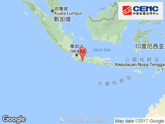 印尼爪哇岛发生6.7级地震 首都雅加达有明显震感