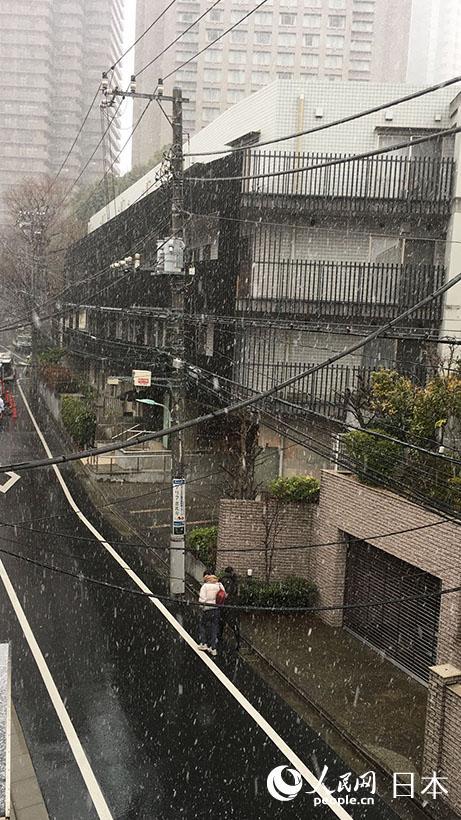东京等多地迎来降雪天气 傍晚以后降雪量增大