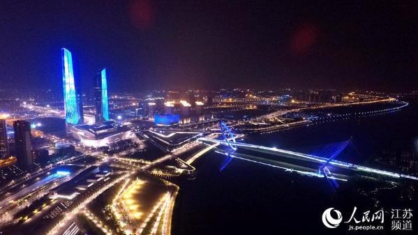 南京河西建邺夜景璀璨 提升城市形象造福居民