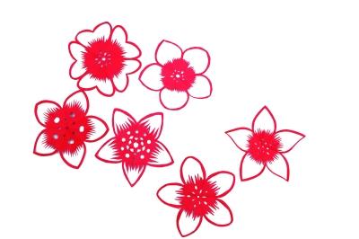 一张A4纸剪出五瓣花