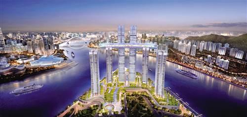 重庆来福士广场为城市 画龙点睛 250米高塔楼