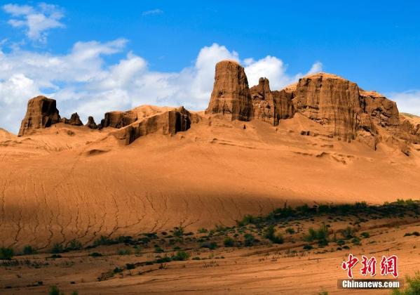 新疆荒漠戈壁中壮观的雅丹地貌