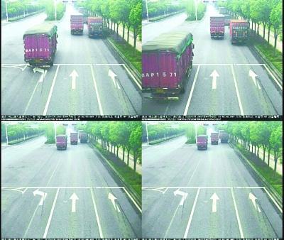 武汉一大货车同一地点加塞66次 扣分达180分(图)