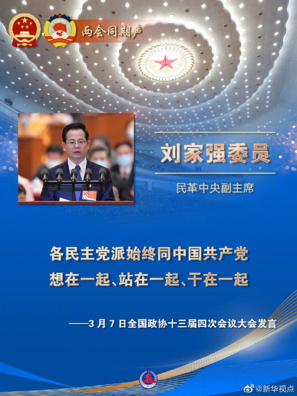 刘家强委员代表民革中央发言
