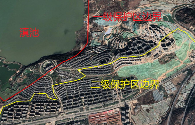 云南昆明环湖开发与湖争地大量房产项目侵占滇池保护区