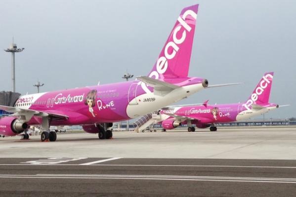 乐桃航空飞机(资料图)仙台-新千岁航线的首航时间为9月24日,仙台-台北