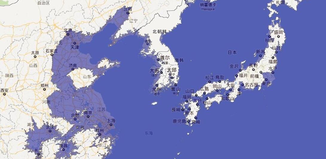 海平面上升中国地图图片