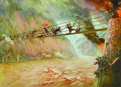 飞夺泸定桥(油画)刘国枢