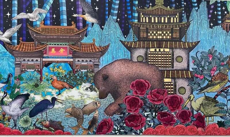 20名学生创作36米《秘境云南》插画长卷成cop15亮丽风景