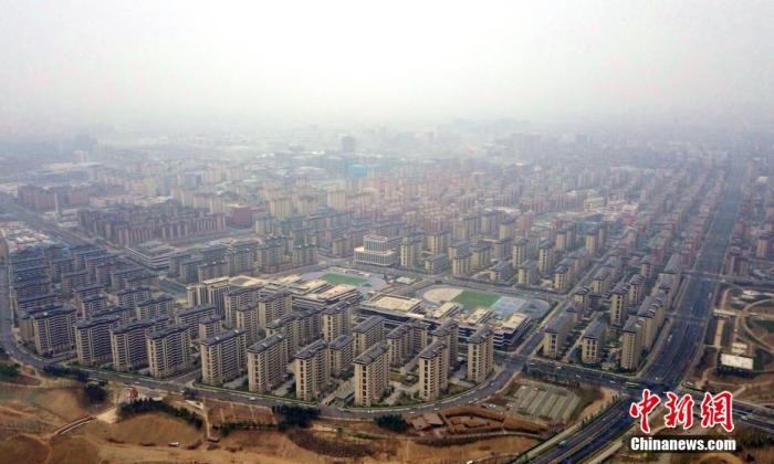 资料图:2023年4月3日,航拍雄安新区容东片区。 韩冰 摄