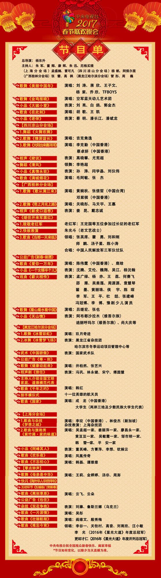 春晚最终节目单公布傅园慧搭档冯巩演相声剧