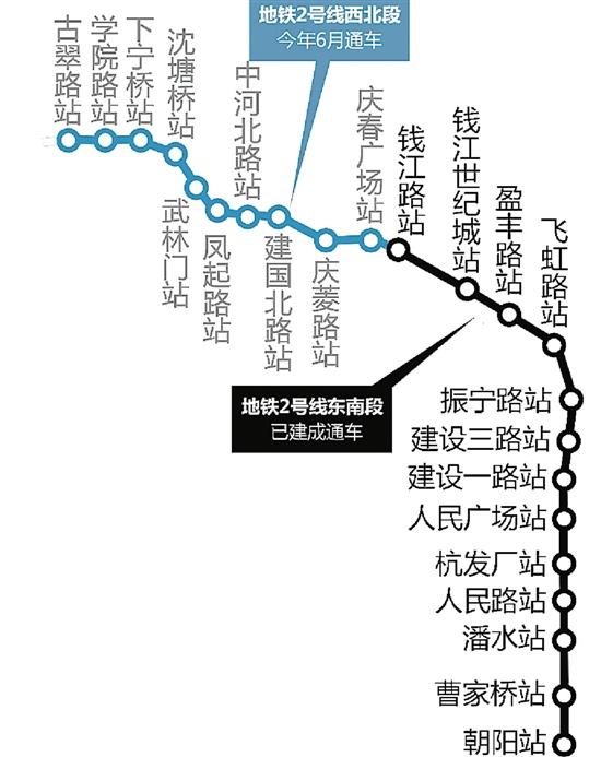 杭州地铁二号线线路图片