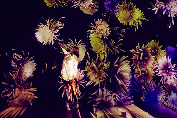 王珞丹置身光影花海 静谧沉思文艺范儿十足