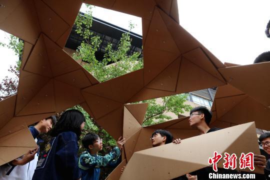哈工大"建造节":纸板搭建"概念屋"