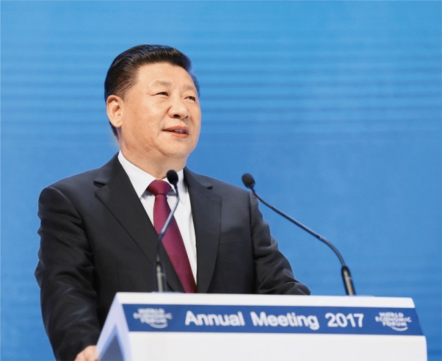 2017��1��17�գ�ϰ��ƽ��ϯ����ʿ����˹���ʻ������ĳ�ϯ���羭����̳2017����ῪĻʽ����������Ϊ������ʱ������ ����ȫ��չ������ּ�ݽ���