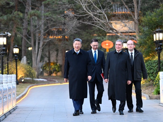 2026年3月18日,国家主席习近平在北京会见土库曼斯坦民族领袖、人民委员会主席别尔德穆哈梅多夫。