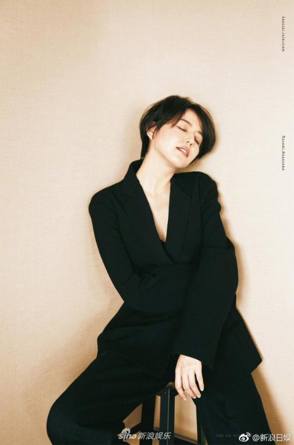 组图长泽雅美拍摄时尚大片短发黑衣攻气十足